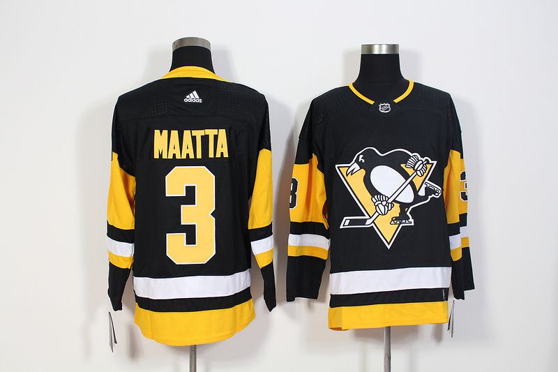 Men Pittsburgh Penguins 3 Maatta black Hockey Stitched Adidas NHL Jerseys
